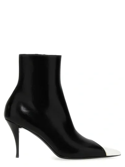 Saint Laurent Men's Jam Stiletto Ankle Boots In Black