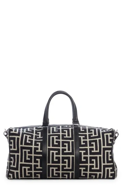 Balmain Voyage Holdall In Black,beige