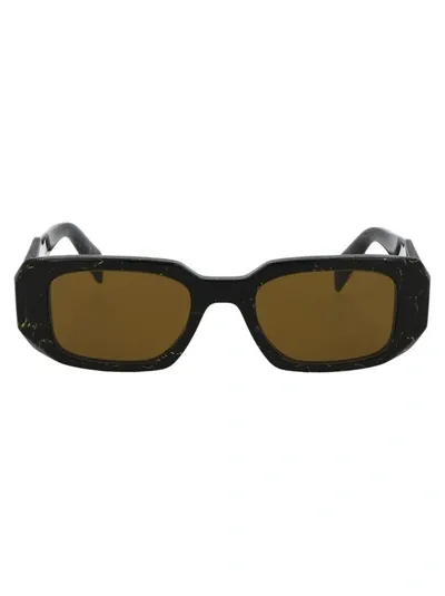 Prada Sunglasses In 19d01t Black/yellow Marble