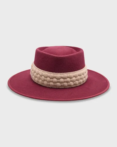 D'estree Gerhard Felt Fedora In Burgundy Sand