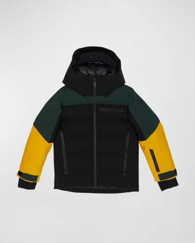 Moncler Kids' Boy's New Montmiral Color Block Jacket In Black