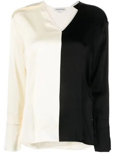 Victoria Beckham Two-tone Tunic In Black