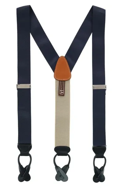 Trafalgar Classic Convertible Brace Suspenders In Navy