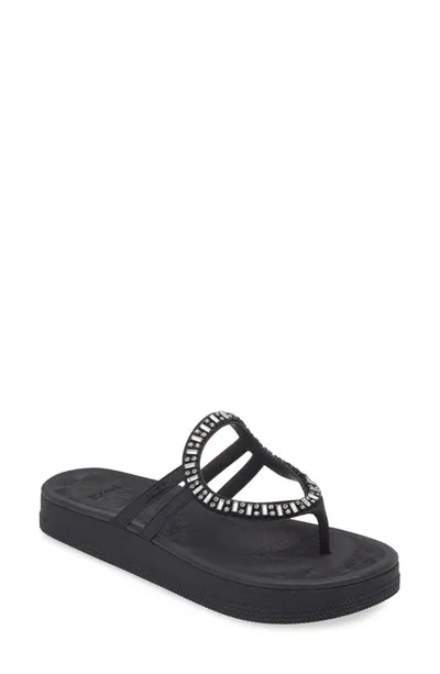 Sanuk Sunshine Crystal Platform Sandal In Black