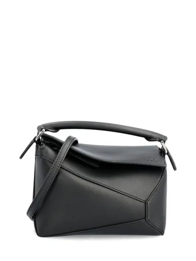 Loewe Mini Puzzle Shoulder Bag In Black