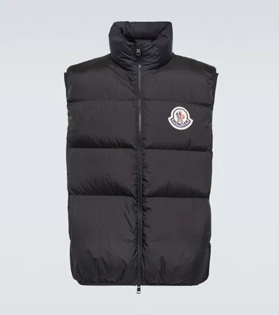 Moncler Almaz Ultra-light Nylon Down Vest In Black