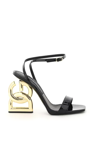 Dolce & Gabbana Black Patent Leather Sandal