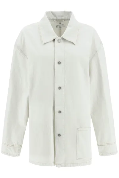 Maison Margiela Cotton Denim Oversize Jacket In White