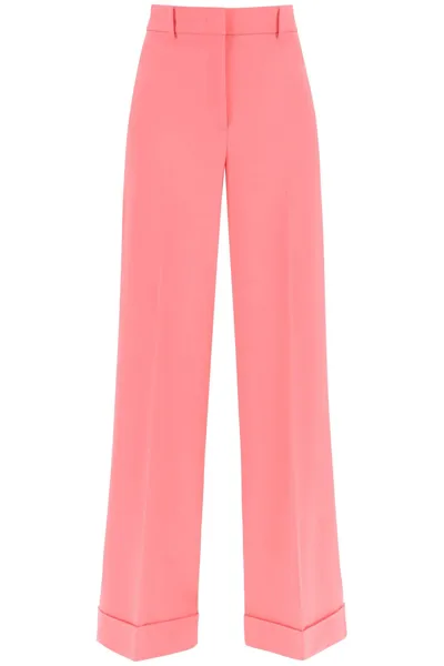 Moschino High Waist Wide Leg Trousers In Pink