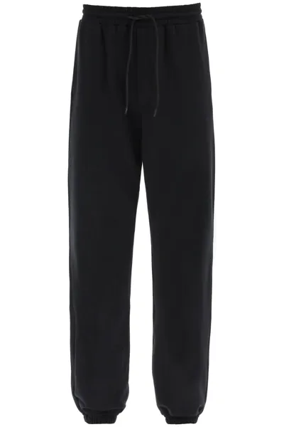 Msgm Maxi Logo Printed Jogger Pants In Black