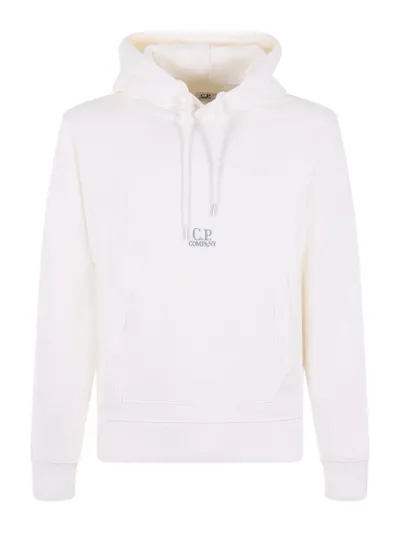 C.p. Company Felpa Hoodie  In Bianco