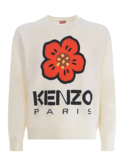 Kenzo Sweater  Flower In Wool In Beige