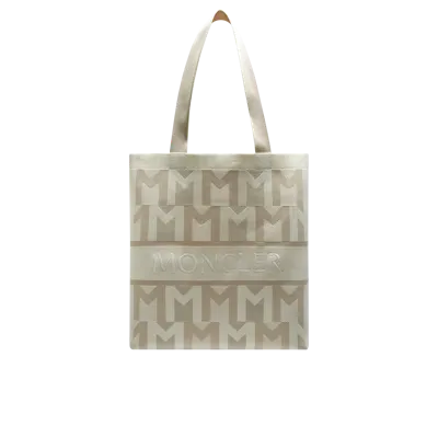 Moncler Collection Monogram Knit Tote Bag, Gender Neutral, Beige, Size: One Size In Brown