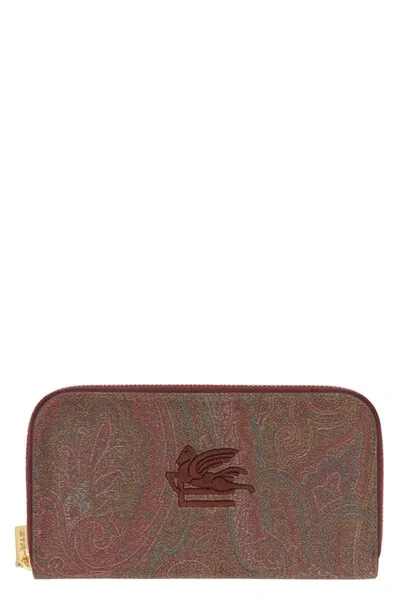 Etro Wallet Paisley In Brown