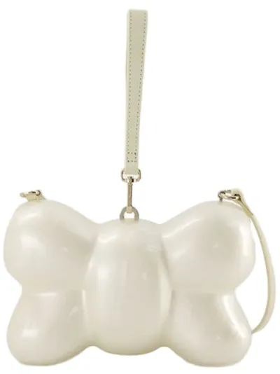 Simone Rocha Bow Leather Top-handle Bag In Neutrals