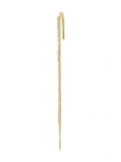 Katkim Diamond Thread Ear Pin In 18k Yellow Gold