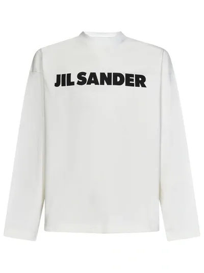 Jil Sander White Cotton Longsleeve In Porcelain