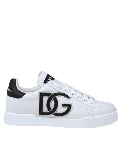 Dolce & Gabbana White Leather Portofino Sneakers