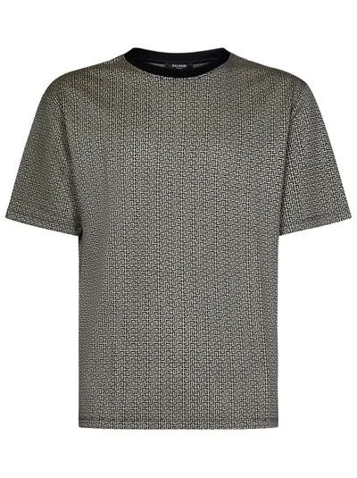 Balmain Jacquard Monogram T-shirt In Black