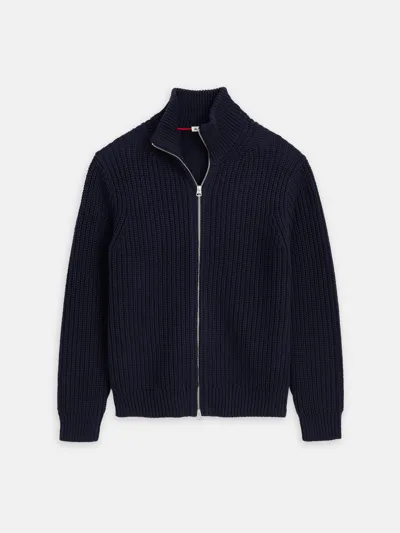 Alex Mill Wright Cardigan In Chunky Cotton In Dark Navy