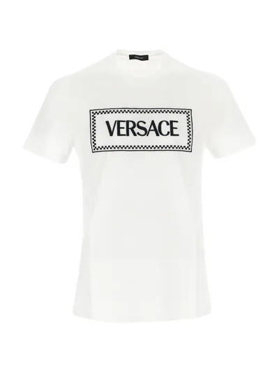 Versace Logo-print Cotton T-shirt In White