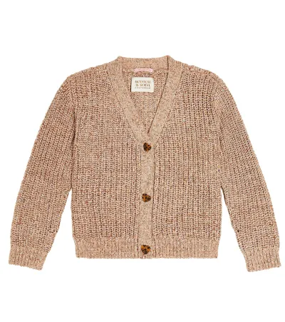 Scotch & Soda Kids' Cotton-blend Cardigan In Beige