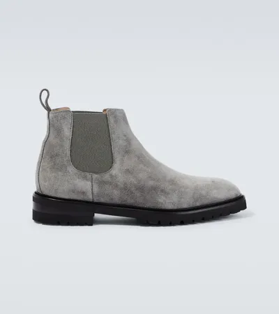 Manolo Blahnik Brompton Suede Chelsea Boots In Grey