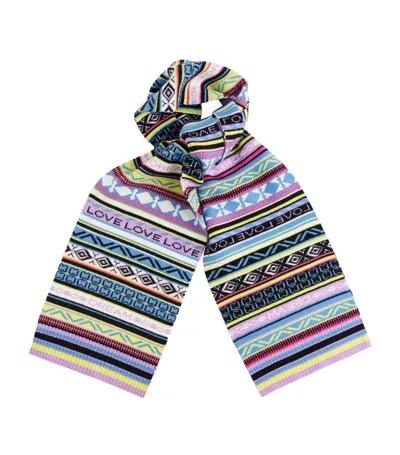 Chinti & Parker Love Fair-isle Scarf In Black