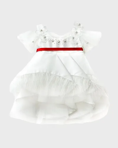 Petite Maison Kids' Girl's Constanza Layered Ceremony Dress In White/red