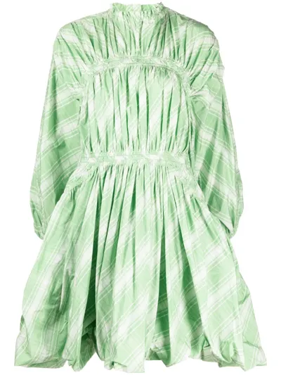 Jil Sander Plaid-check Pattern Minidress In Green