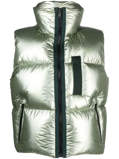 Givenchy Mens Green Forest Metallic-finish Brand-embroidered Boxy-fit Shell-down Gilet In White