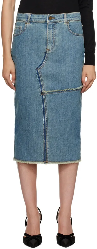 Tom Ford Denim Pencil Skirt In Hydrangea