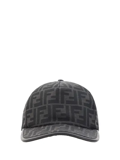 Fendi Baseball Cap In Nero Antracite