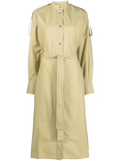 Studio Nicholson Trench Coat Dress In Yellow &amp; Orange