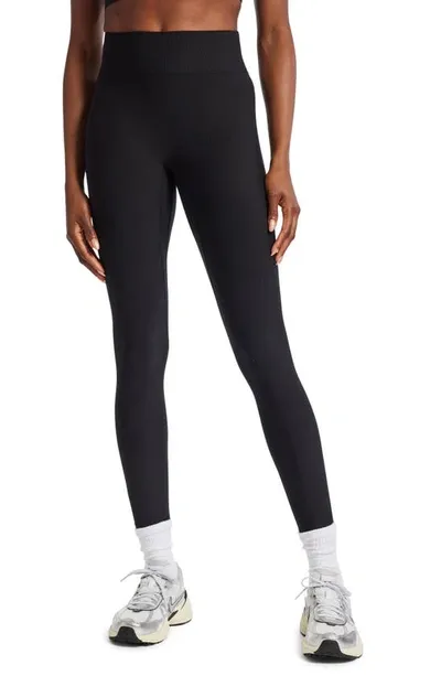 Bandier Center Stage High Waist Rib Leggings In Black