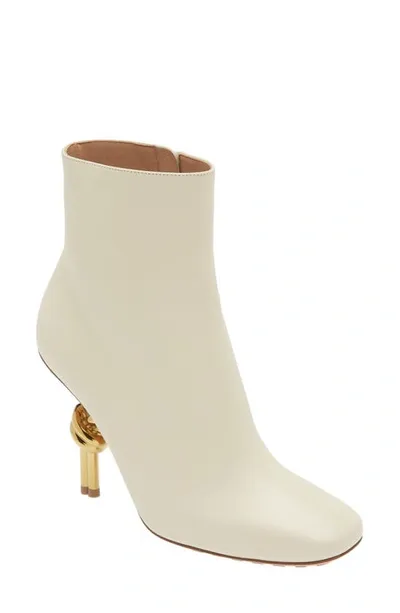 Bottega Veneta Knot High Heel Booties In Ivory