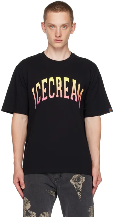 Icecream College-logo Cotton-jersey T-shirt In Black