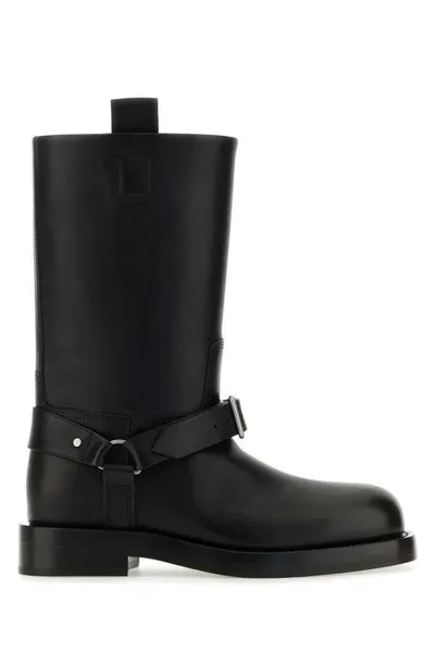 Burberry Black Leather Ankle Boots