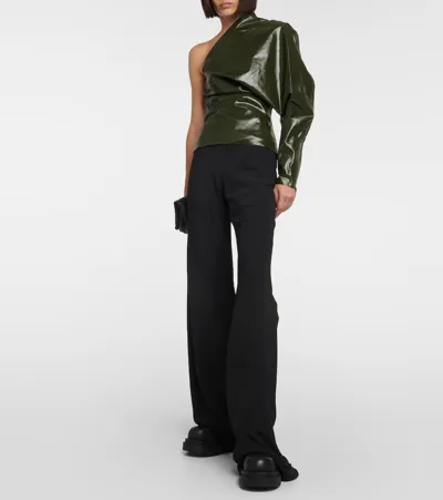 Rick Owens One-shoulder Sequined Top In Green