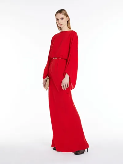 Max Mara Elmo Cady Maxi Dress In Red