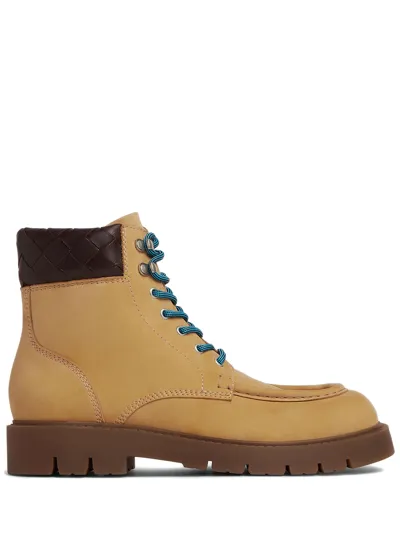 Bottega Veneta Haddock Lace-up Ankle Boots In Yellow