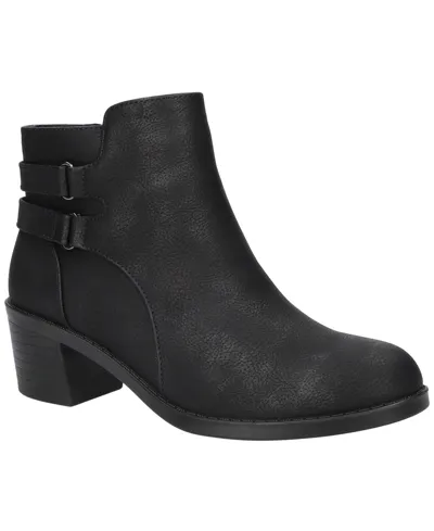 Easy Street Murphy Womens Faux Leather Block Heel Ankle Boots In Black Matte