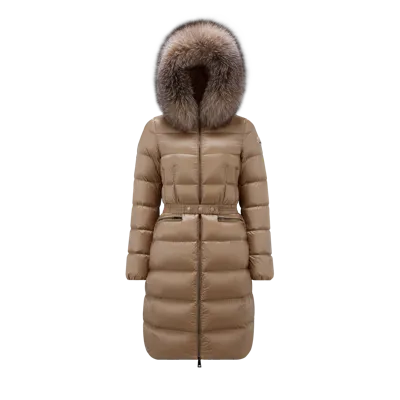 Moncler Collection Boedic Long Down Jacket Beige