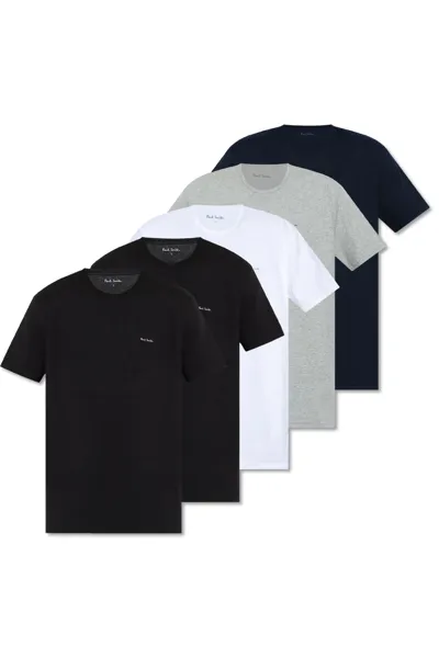 Paul Smith Branded T-shirt Five-pack In Multicolour