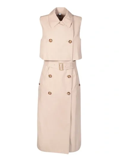 Burberry Mona Sleeveless Trench Coat In Neutrals