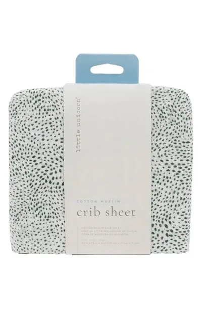 Little Unicorn Kids' Cotton Muslin Crib Sheet In Green Seed