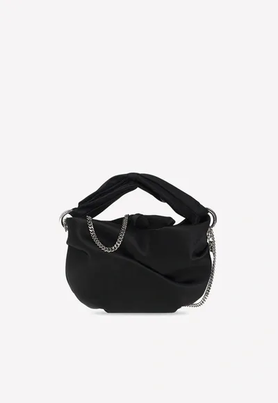 Jimmy Choo Bonny Satin Top Handle Bag In Black