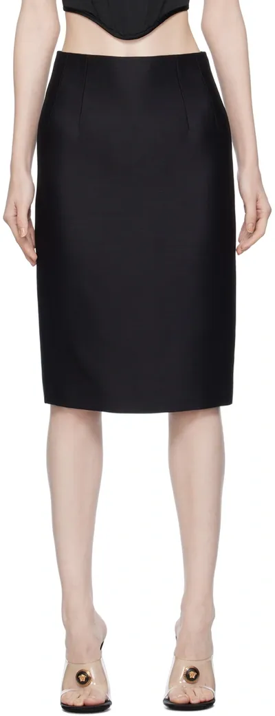 Versace High-waisted Zipped Skirt In Black