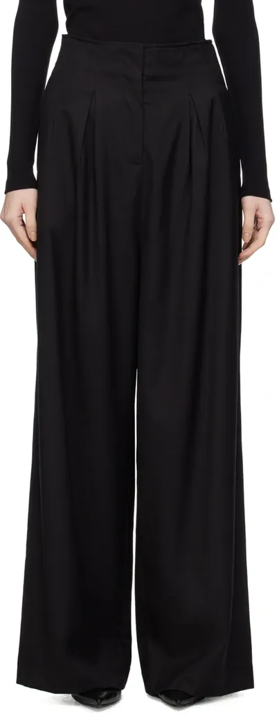 Remain Birger Christensen Black Drapy Trousers In 1000 Black