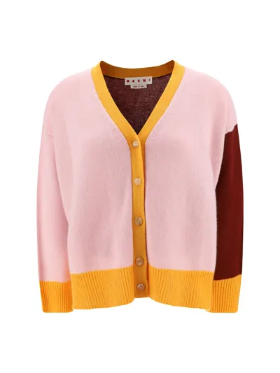 Marni Color-blocked Cashmere Cardigan In Multicolor